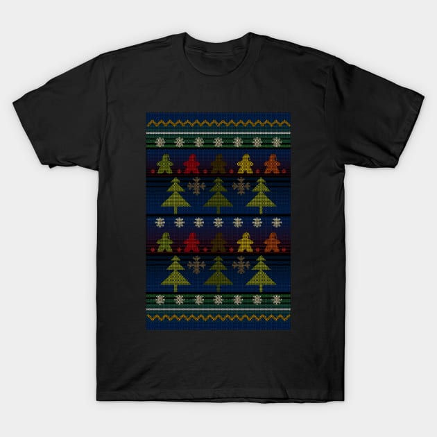 Christmas Sweater Board Game Meeple - Board Games Design - Gaming Art T-Shirt by MeepleDesign